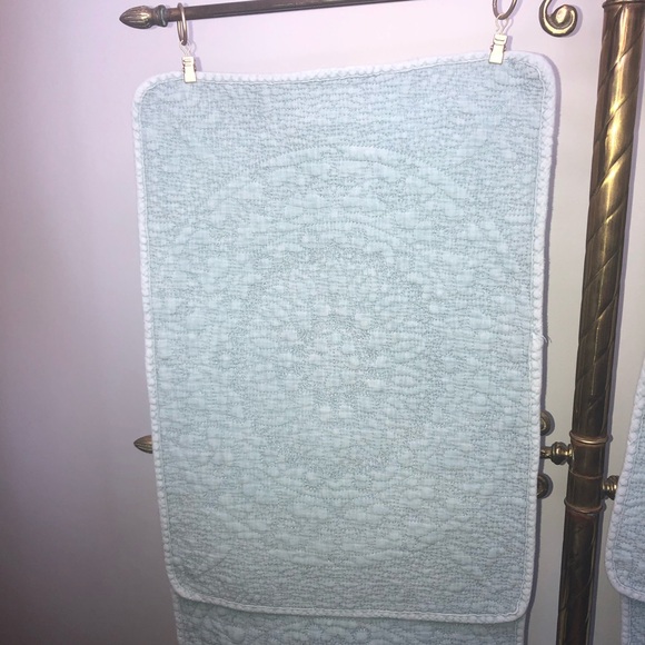 Shabby Chic Other - Shabby Chic set of 4 cotton placemats Medallion pattern Distressed Dusty Teal